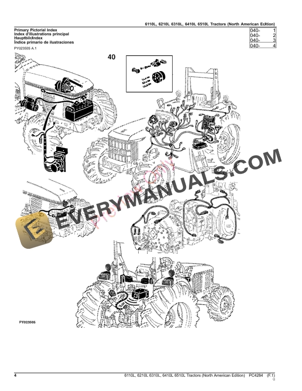 John Deere 6110L, 6210L, 6310L, 6410L, 6510L Tractors Parts Catalog PC4284 17AUG23-4