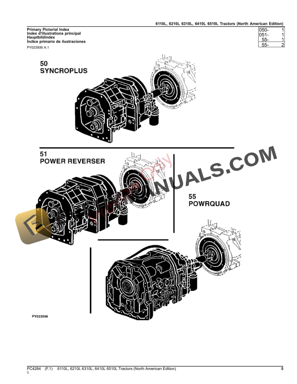 John Deere 6110L, 6210L, 6310L, 6410L, 6510L Tractors Parts Catalog PC4284 17AUG23-5