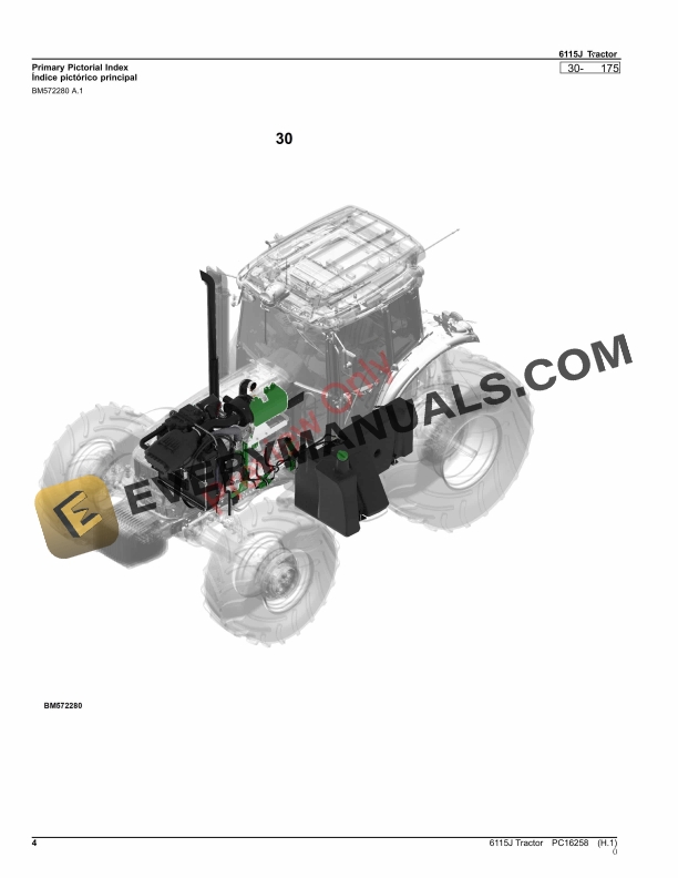 John Deere 6115J Tractor Parts Catalog PC16258 20JUL23-4