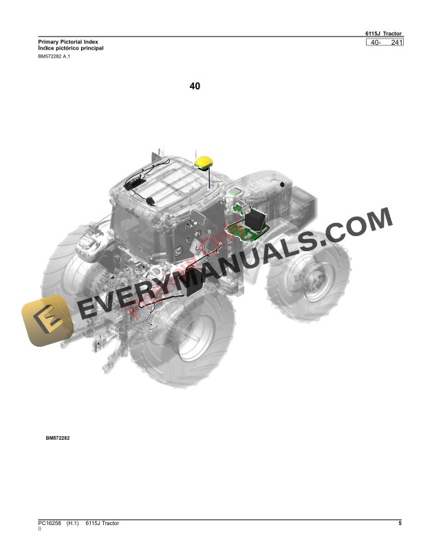 John Deere 6115J Tractor Parts Catalog PC16258 20JUL23-5