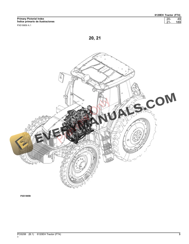 John Deere 6120EH Tractor (FT4) Parts Catalog PC6208 03OCT23-3