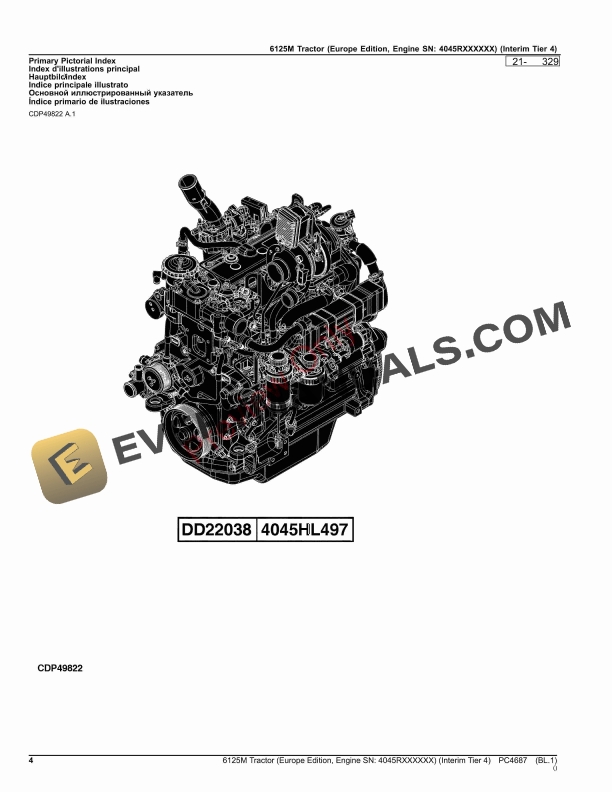 John Deere 6125M Tractor (Interim Tier 4) Parts Catalog PC4687 22AUG23-4