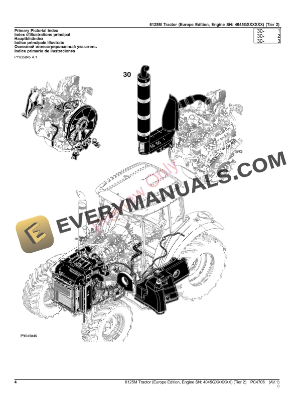 John Deere 6125M Tractor (Tier 2) Parts Catalog PC4706 28OCT23-4