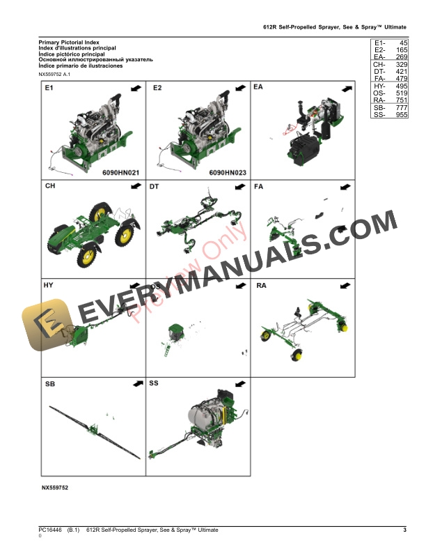John Deere 612R Self-Propelled Sprayer, See and Spray Ultimate Parts Catalog PC16446 26NOV23 4 John Deere 612R Self-Propelled Sprayer, See and Spray Ultimate Parts Catalog PC16446 26NOV23-3