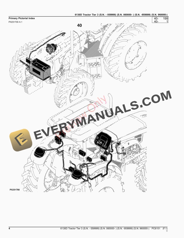 John Deere 6130D Tractor Tier 3&nbsp;(S.N. – 059999) (S.N. 060000 Parts Catalog PC6151 17SEP23-4