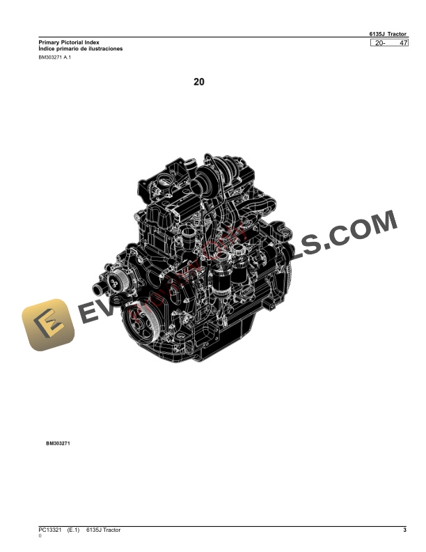 John Deere 6135J Tractor Parts Catalog PC13321 03OCT23-3