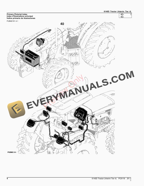 John Deere 6140D Tractor (Interim Tier 4) Parts Catalog PC6119 26OCT23-4