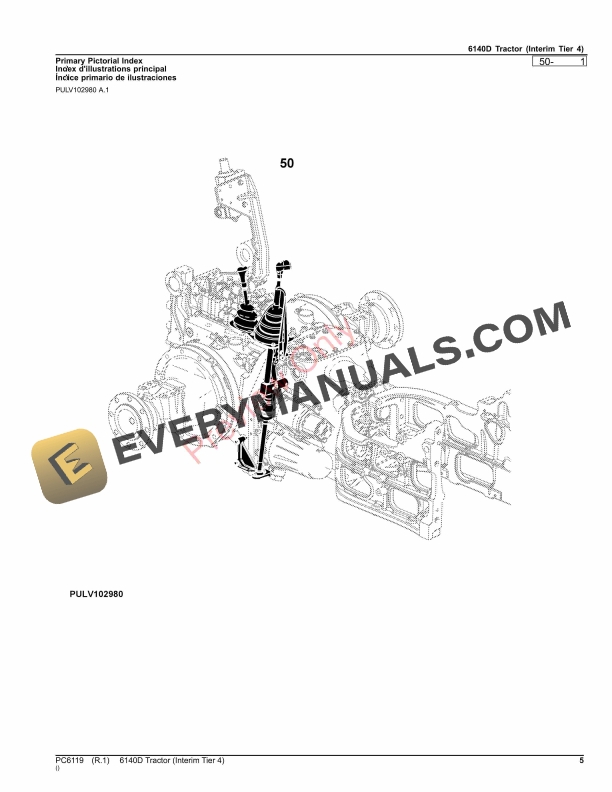 John Deere 6140D Tractor (Interim Tier 4) Parts Catalog PC6119 26OCT23-5