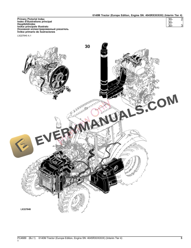 John Deere 6140M Tractor (Interim Tier 4) Parts Catalog PC4689 28OCT23-5