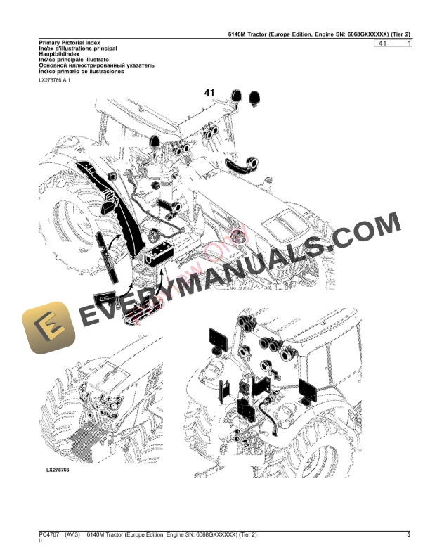 John Deere 6140M Tractor (Tier 2) Parts Catalog PC4707 26OCT23-5
