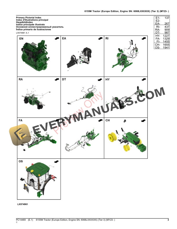 John Deere 6155M Tractor (Tier 3) (MY23- ) Parts Catalog PC14469 15OCT23-3