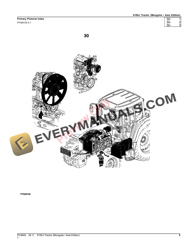 John Deere 6185J Tractor Parts Catalog PC4842 10SEP23-5