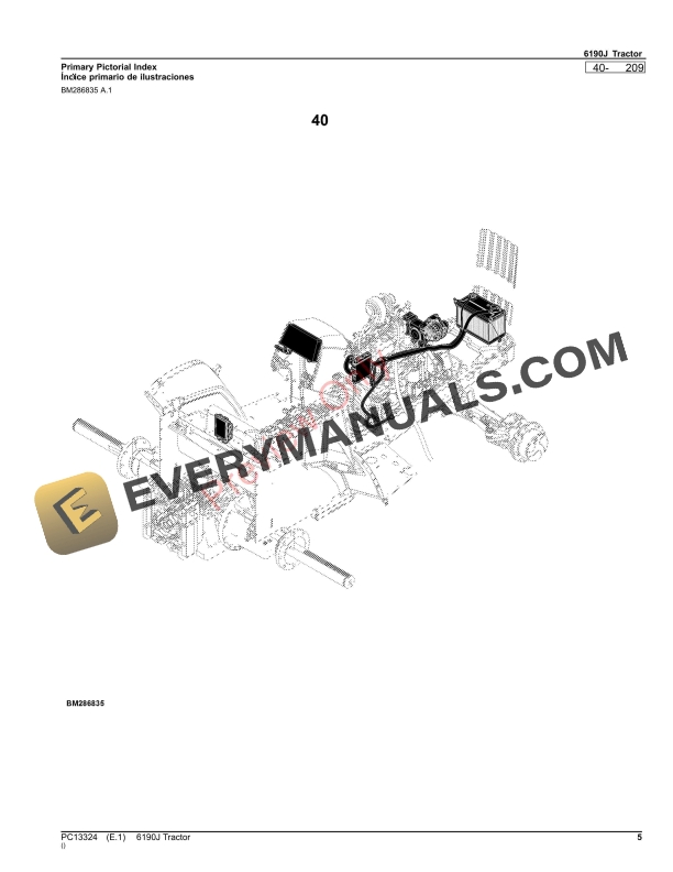 John Deere 6190J Tractor Parts Catalog PC13324 16NOV23-5