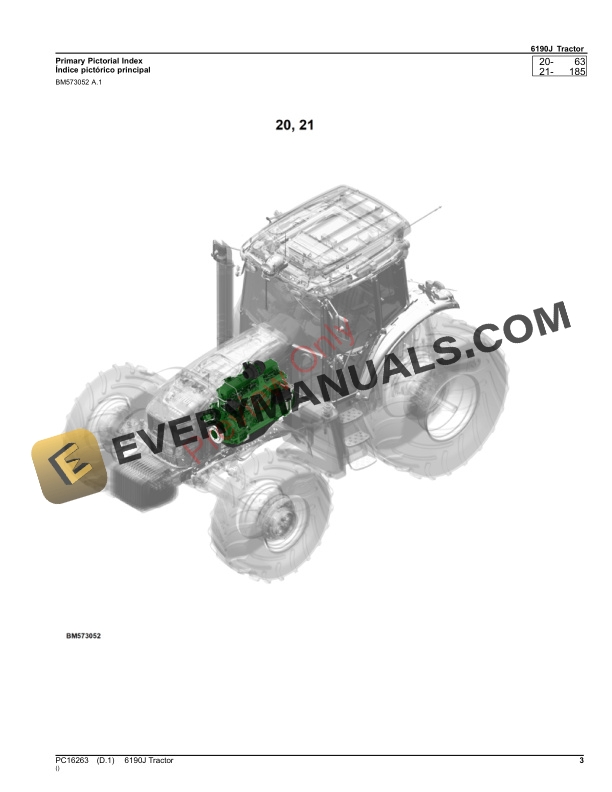 John Deere 6190J Tractor Parts Catalog PC16263 12NOV23-3