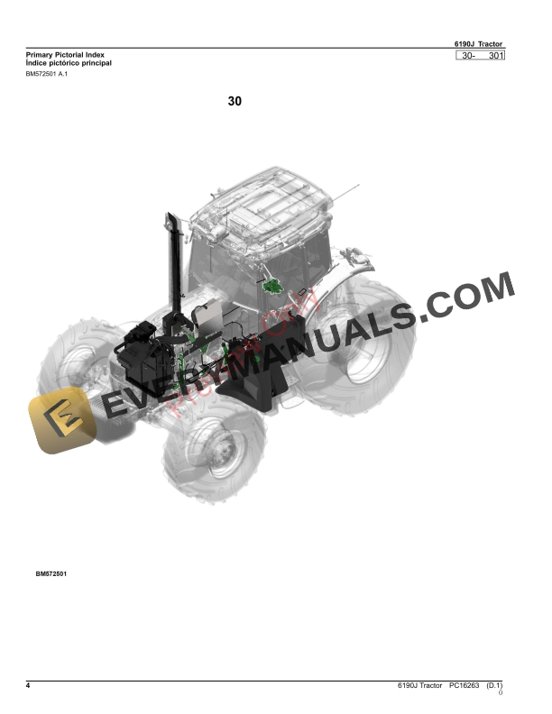 John Deere 6190J Tractor Parts Catalog PC16263 12NOV23-4