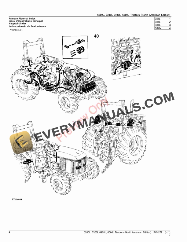John Deere 6200L, 6300L, 6400L, 6500L Tractors Parts Catalog PC4277 20FEB23-4