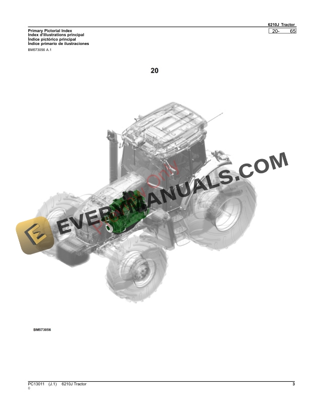 John Deere 6210J Tractor Parts Catalog PC13011 30SEP23-3