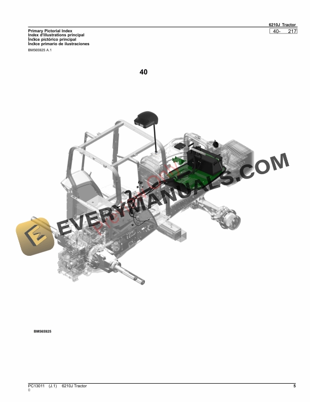 John Deere 6210J Tractor Parts Catalog PC13011 30SEP23-5