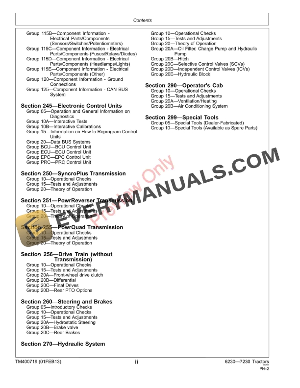 John Deere 6230 6330 6430 7130 and 7230 Tractors Diagnostic Technical Manual TM400719 01FEB13 4