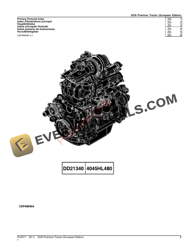 John Deere 6230 Premium Tractor Parts Catalog PC4571 28OCT23-3