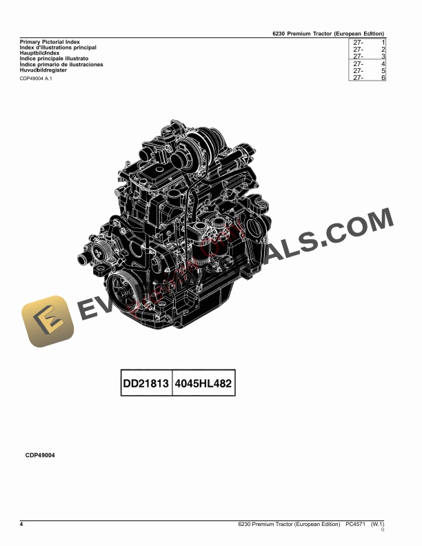 John Deere 6230 Premium Tractor Parts Catalog PC4571 28OCT23-4