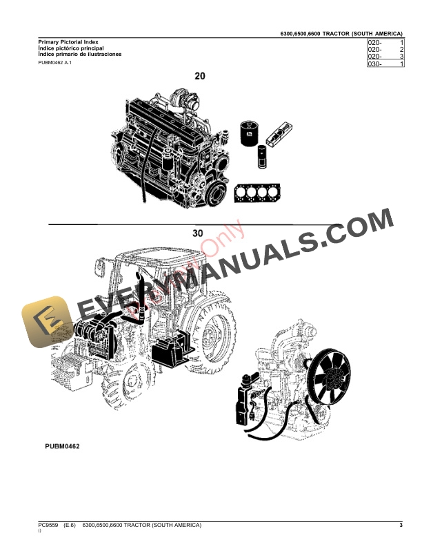 John Deere 6300, 6500 and 6600 Tractors Parts Catalog PC9559 01JUL22-3