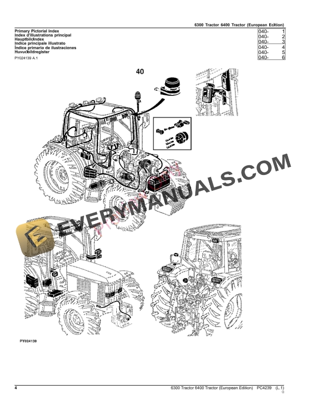 John Deere 6300,6400 Tractors Parts Catalog PC4239 17AUG23-4