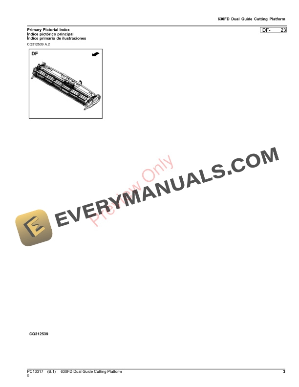 John Deere 630FD Dual Guide Cutting Platform Parts Catalog PC13317 17AUG23-3