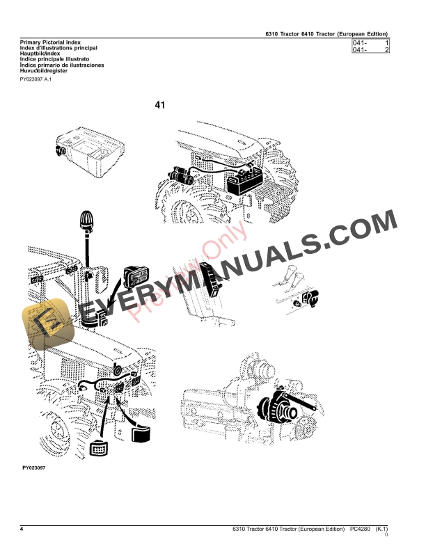 John Deere 6310, 6410 TRACTORS Parts Catalog PC4280 17AUG23-4