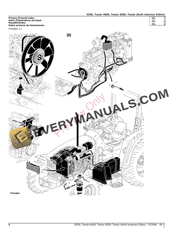 John Deere 6320L, 6420L, 6520L TRACTORS Parts Catalog PC4364 08AUG23-4