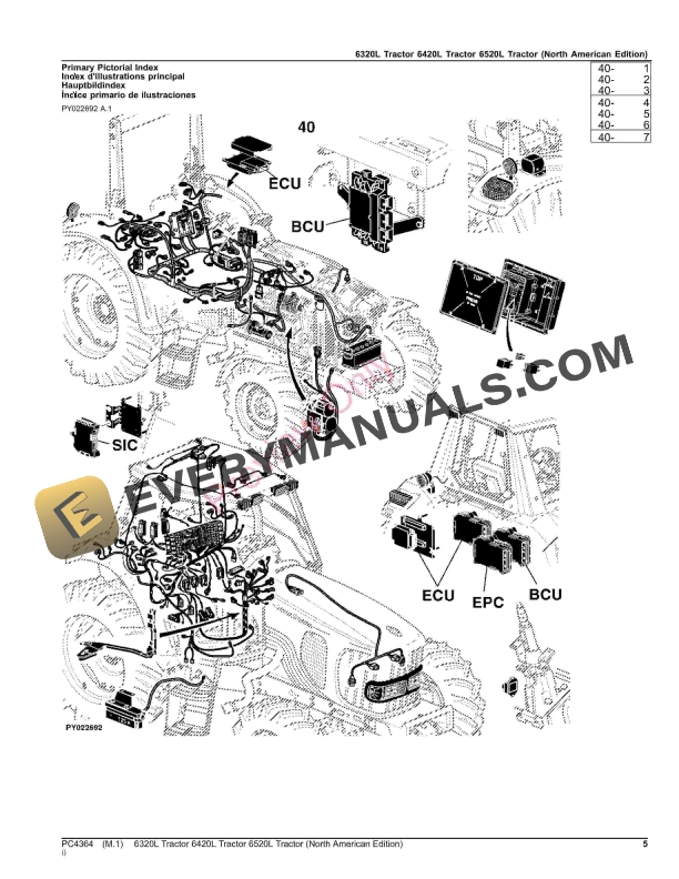 John Deere 6320L, 6420L, 6520L TRACTORS Parts Catalog PC4364 08AUG23-5
