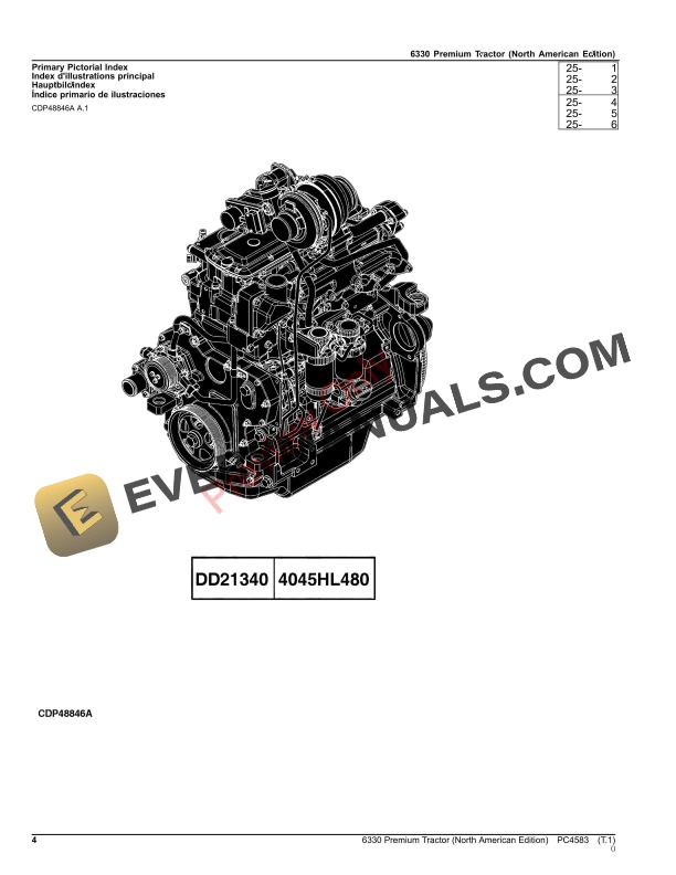 John Deere 6330 Premium Tractor Parts Catalog PC4583 10SEP23-4