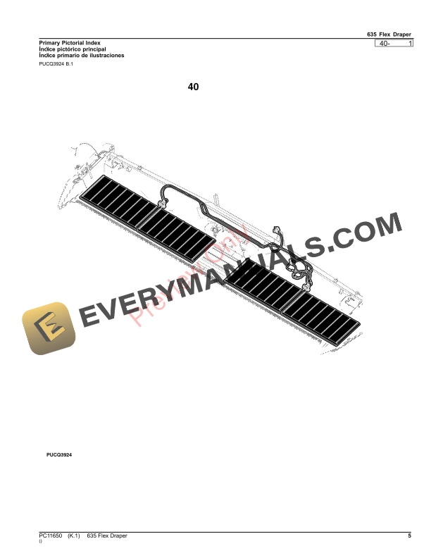 John Deere 635 Flex Draper Parts Catalog PC11650 19OCT23 5