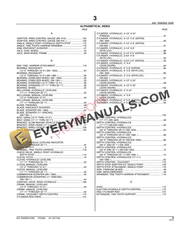 John Deere 635 Tandem Disk Parts Catalog PC2308 14JUN11-5
