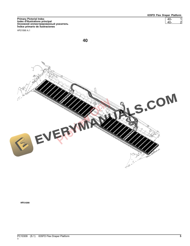 John Deere 635FD Flex Draper Platform Parts Catalog PC10309 19NOV23 5