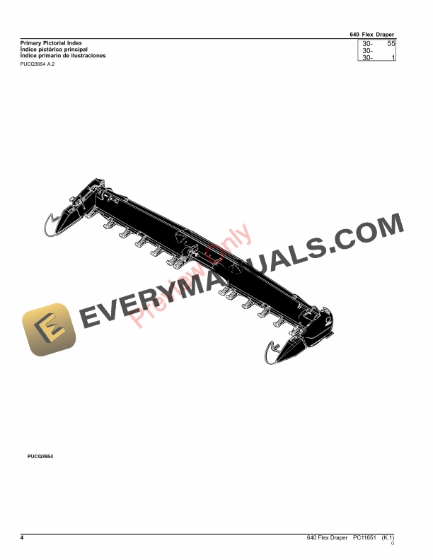 John Deere 640 Flex Draper Parts Catalog PC11651 19OCT23 4