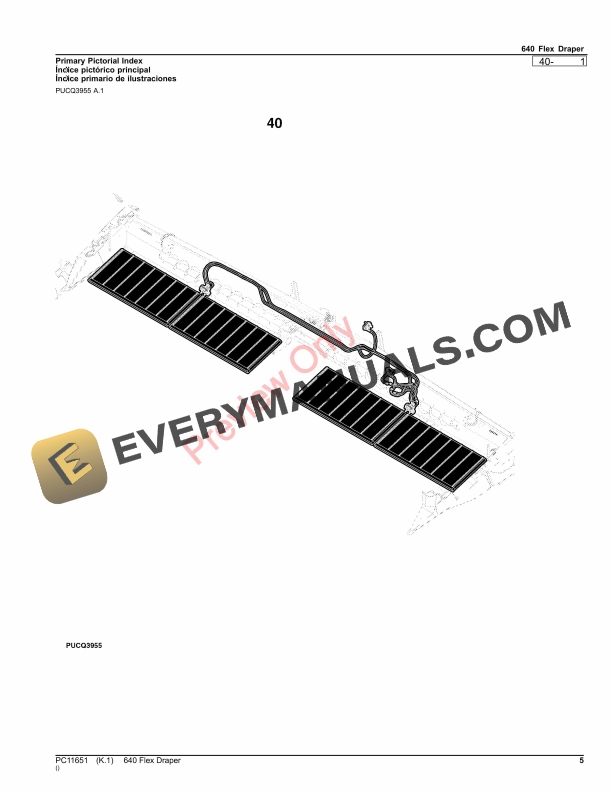 John Deere 640 Flex Draper Parts Catalog PC11651 19OCT23 5