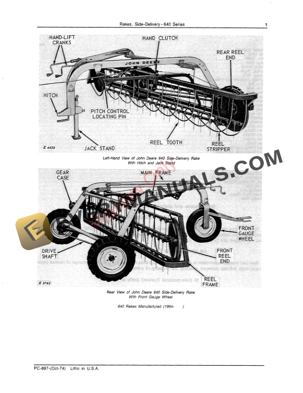 John Deere 640 Series Side-Delivery Rakes Parts Catalog PC897 01OCT74 PDF 10 John Deere 640 Series Side-Delivery Rakes Parts Catalog PC897 01OCT74-3
