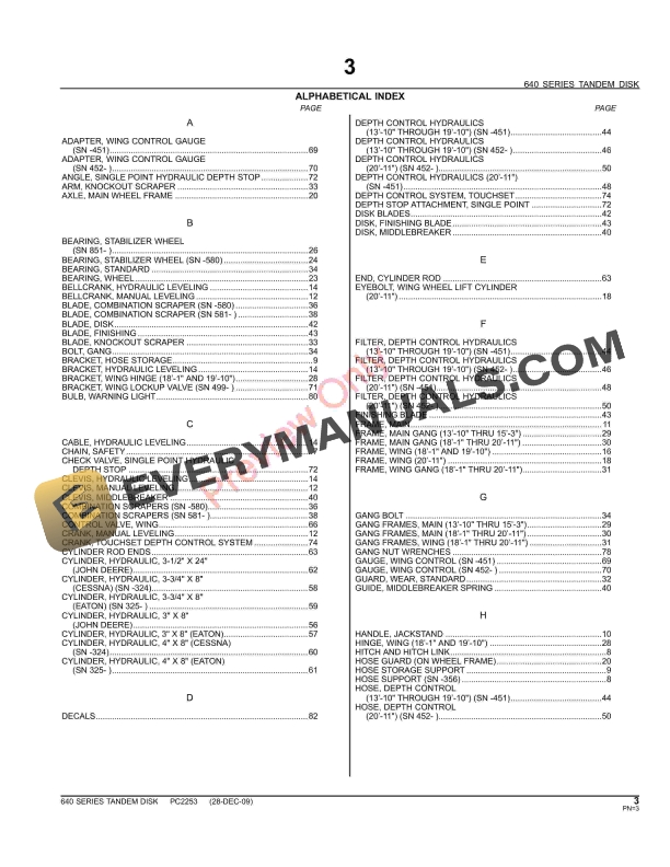John Deere 640 Series Tandem Disk Parts Catalog PC2253 10JUN11-5
