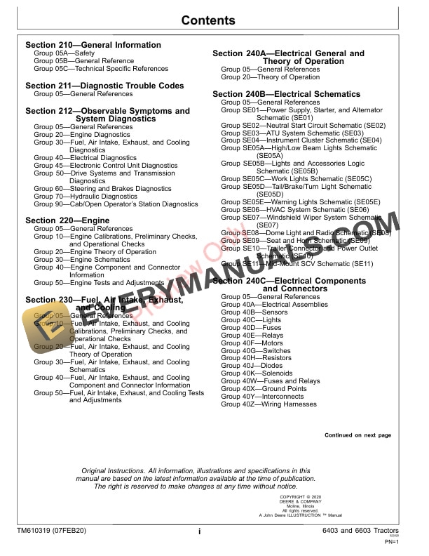 John Deere 6403 and 6603 Tractors Diagnostic Technical Manual TM610319 17FEB20 5 John Deere 6403 and 6603 Tractors Diagnostic Technical Manual TM610319 17FEB20 3