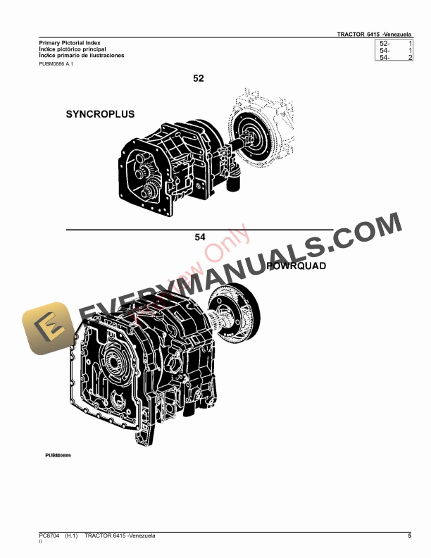 John Deere 6415 Venezuela Tractor Parts Catalog PC8704 13JUL23-5