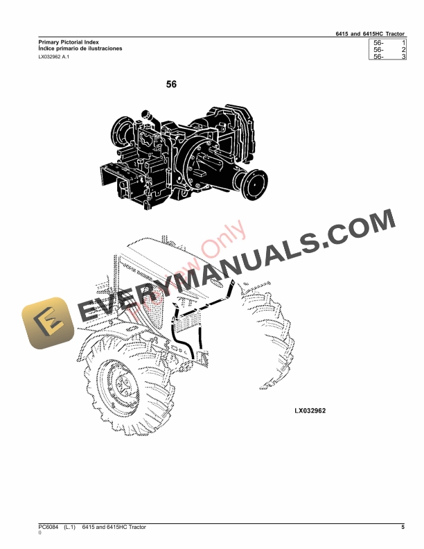 John Deere 6415 and 6415HC Tractor Parts Catalog PC6084 21MAR22-5