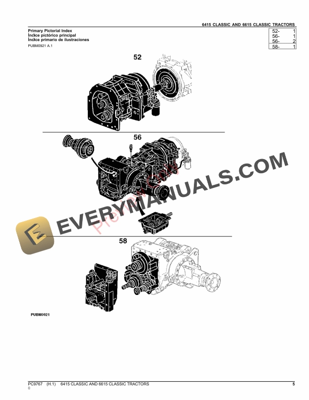 John Deere 6415 and 6615 Classic Tractors Parts Catalog PC9767 17OCT23-5