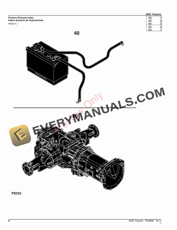 John Deere 6425 Tractors Parts Catalog PC6096 17OCT23-4