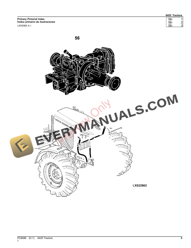 John Deere 6425 Tractors Parts Catalog PC6096 17OCT23-5