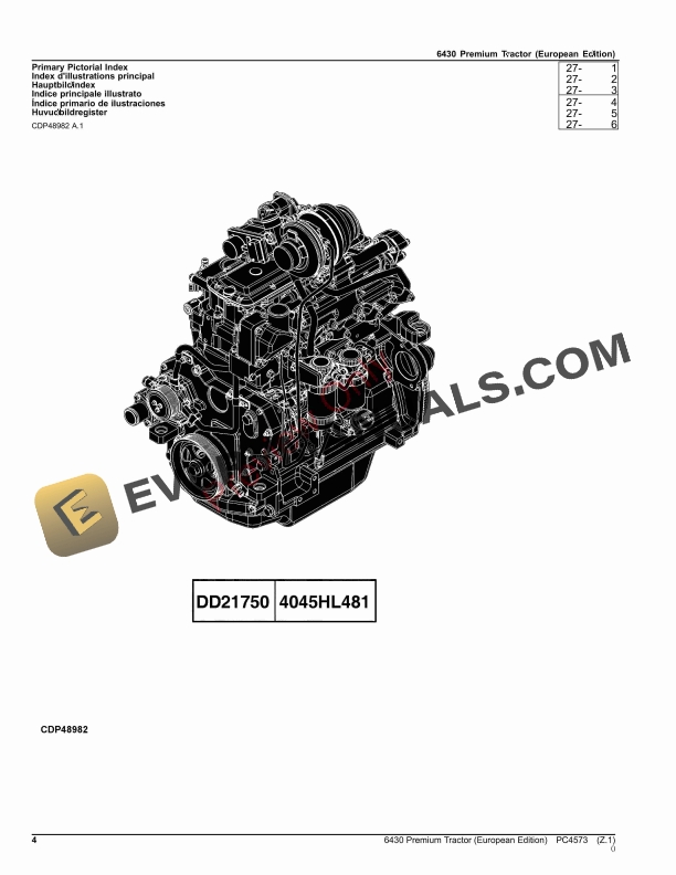 John Deere 6430 Premium Tractor Parts Catalog PC4573 28OCT23-4