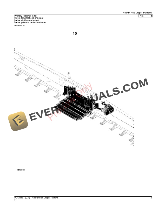 John Deere 645FD Flex Draper Platform Parts Catalog PC12343 09NOV23-3