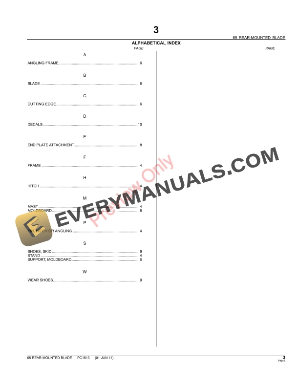 John Deere 65 Rear Blade Parts Catalog PC1813 01JUN11-5