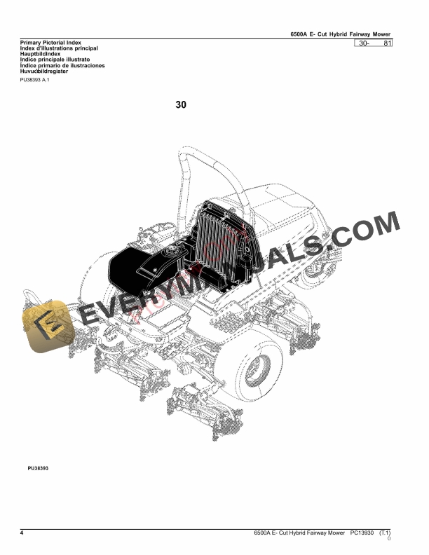 John Deere 6500A E- Cut Hybrid Fairway Mower Parts Catalog PC13930 12NOV23-4