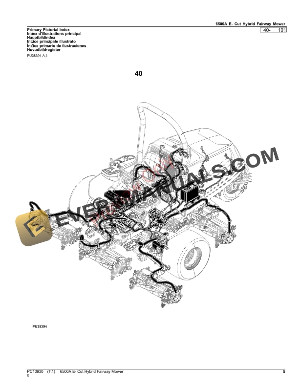 John Deere 6500A E- Cut Hybrid Fairway Mower Parts Catalog PC13930 12NOV23-5